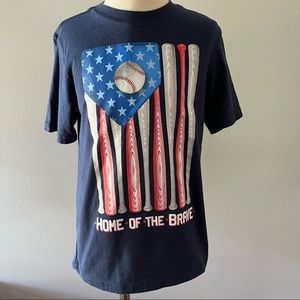 Way To Celebrate Patriotic Baseball Flag Short Sleeve Shirt Size 6 / 7